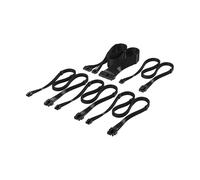 CORSAIR Elite Premium Type 5 Kit Starter di cavi PSU con Guaina Individuale - Guaina in paracord a tripla maglia, compatibile con PSU Corsair Type 5 - Nero