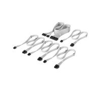 CORSAIR Elite Premium Type 5 Kit Starter di cavi PSU con Guaina Individuale - Guaina in paracord a tripla maglia, compatibile con PSU Corsair Type 5 - Bianco