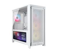 CORSAIR FRAME 4000D LCD RS ARGB Case PC ATX Mid-Tower Modulare - Touchscreen LCD XENEON EDGE, Sistema di Montaggio Ventole InfiniRail, 4 Ventole RS120 ARGB PWM - Bianco