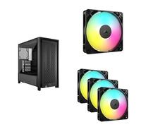 CORSAIR FRAME 4000D Modular Mid-Tower ATX PC Case + RS120 ARGB 120 mm PWM Ventole (Confezione Singola) + (Confezione Tripla) Pacchetto - Nero