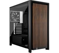 CORSAIR FRAME 4000D WOOD RS Case PC Mid Tower - Pannello Frontale In Legno, 4 Ventole PWM RS120 Incluse, Compatibile Con Scheda Madre Rovesciata, Stabilizzazione Anti-Cedimento - Nero e Noce