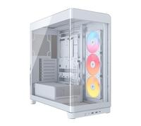 CORSAIR FRAME 4500X RS-R ARGB Case Mid-Tower per PC con Vetro Panoramico - Sistema di Montaggio InfiniRail, Adatto a Due Radiatori da 360 mm, Anti-Sag della GPU, Include 3 Ventole RS120R - Bianco