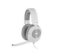 Corsair HS55 Surround v2 - Cuffie da gioco multipiattaforma, Dolby Atmos, leggere, in similpelle, con microfono omnidirezionale, per PC, Mac, PS5/PS4, Xbox Series X|S, Switch, Mobile, colore: Bianco