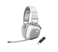 Corsair HS80 MAX Cuffie da Gioco Multipiattaforma Senza Fili con Bluetooth - Dolby Atmos - Microfono omnidirezionale - Compatibile iCUE - PC, Mac, PS5, PS4, Nintendo Switch, Mobile - Bianco