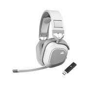 CORSAIR HS80 MAX Cuffie da Gioco Multipiattaforma Senza Fili con Bluetooth - Dolby Atmos - Microfono omnidirezionale - Compatibile iCUE - PC, Mac, PS5, PS4, Nintendo Switch, Mobile - Bianco