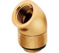 Corsair Hydro X Series Adattatore Rotante a 45 Gradi, Confezione Doppia (Filettatura G1/4 BSPP, Ottone Massiccio, Meccanismo di Rotazione Sicuro, Ottimizzato Per Portate Elevate) Oro