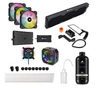 Corsair Hydro X Series iCUE XH303i RGB PRO Kit di raffreddamento personalizzato (Circuito di raffreddamento per CPU Hardline, Waterblock per CPU, Combo pompa compatta, Radiatore, 3 Ventole RGB) Nero