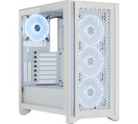 Corsair iCUE 4000D RGB AIRFLOW Vetro temperato USB 3.2 Bianco