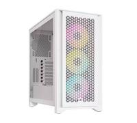 Corsair iCUE 4000D RGB White Case Mid Tower Vetro Temperato No-Power minITX/mATX/ATX/E-ATX