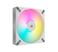 Corsair iCUE AF140 RGB ELITE da 140 mm Ventola PWM - Otto LED RGB - Tecnologia AirGuide - Cuscinetto Fluidodinamico - Compatibile con il Software CORSAIR iCUE - Bianco