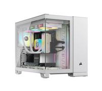 CORSAIR iCUE LINK 2500X RGB Small-Tower mATX Case per PC a Doppia Camera - Vetro Panoramico Temperato - Compatibile con Scheda Madre Connessione Inversa - 2 Ventole CORSAIR RX120 RGB Incluse - Bianco
