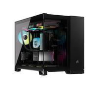 CORSAIR iCUE LINK 2500X RGB Small-Tower mATX Case per PC a Doppia Camera - Vetro Panoramico Temperato - Compatibile con Scheda Madre a Connessione Inversa - 2 Ventole CORSAIR RX120 RGB Incluse - Nero