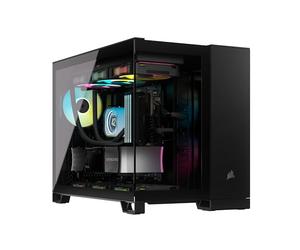 CORSAIR iCUE LINK 2500X RGB Small-Tower mATX Case per PC a Doppia Camera - Vetro Panoramico Temperato - Compatibile con Scheda Madre a Connessione Inversa - 2 Ventole CORSAIR RX120 RGB Incluse - Nero