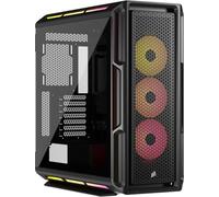 CORSAIR iCUE LINK 5000T LX RGB Mid-Tower ATX PC Case - 3 ventole LX120 RGB preinstallate, strisce luminose Aurora integrate, interni spaziosi, Hub di sistema iCUE LINK incluso - Nero
