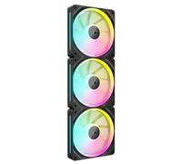 CORSAIR iCUE LINK LX120 RGB 120 mm PWM Ventole Confezione Tripla - Doppio Anello Luminoso - Include iCUE LINK System Hub - Tecnologia CORSAIR AirGuide - Nero