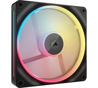 CORSAIR iCUE LINK LX140-R RGB 140mm Ventola Inversa PWM - Ventola Singola - Basso Rumore, CORSAIR Cuscinetto Magnetico a Cupola, Doppio Anello Luminoso, Viti QuikTurn™, Modalità Zero RPM - Nero