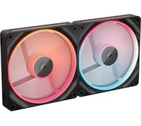 CORSAIR iCUE LINK LX140-R RGB 140mm Ventole PWM Invertite - Kit Doppia Ventola - Basso Rumore, CORSAIR Cuscinetto Magnetico a Cupola, Doppio Anello Luminoso, Viti QuikTurn™, Modalità Zero RPM - Nero