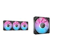 CORSAIR iCUE LINK RX120 RGB Cupola Magnetica da 120 mm Ventole Tripla Starter Kit con iCUE Link System Hub + Ventola Singola Pacchetto - Nero