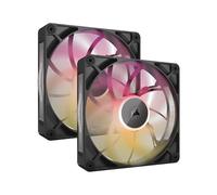 CORSAIR iCUE LINK RX140 MAX RGB 140mm PWM Ventaglio Spessos con iCUE LINK System Hub - Alta Pressione Statica - Cuscinetto Magnetico a Cupola - Pacchetto Doppio - Nero