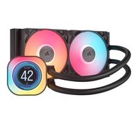 Ventola per PC Corsair iCUE LINK TITAN 240 RX LCD Processore Raffreddatore d'aria 12 cm Nero 1 pz (Corsair RGB Liquid CPU Cooler, RX120 Magnetic Dome Fans, Personalised Screen, Hub Included, Black) [C
