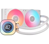 CORSAIR iCUE LINK TITAN 240 RX LCD Raffreddatore CPU a Liquido - Motore di Raffreddamento FlowDrive - Intel LGA 1851/1700, AMD AM5/AM4 - 2x RX120 Ventole RGB - iCUE LINK System Hub Incluso - Bianco
