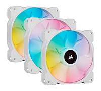 Corsair iCUE SP120 RGB ELITE Kit da Tre Ventole PWM Performance da 120 mm con iCUE Lighting Node CORE, Tecnologia CORSAIR AirGuide, Otto LED RGB programmabili, Bassa Rumorosità, 1.500 giri/min Bianco