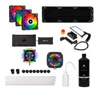 Corsair Hydro X Serie, iCUE XH305i RGB Kit di Raffreddamento Personalizzato (XC7 RGB (115X/AM4), XD3 Sistema Combinato Pompa/Serbatoio, XR5 Radiatore, 3 x SP120 RGB PRO Ventola, Nero
