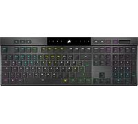 Corsair K100 AIR Wireless RGB Tastiera meccanica ultra sottile da gioco - Sub-1-ms-SLIPSTREAM Wireless, Bluetooth, Cherry MX Ultra Low Profile Switch - Layout francese QWERTZ - Nero