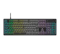 Corsair K55 CORE RGB Membrane Tastiera da gioco cablata - Interruttori silenziosi e reattivi - Protezione dagli schizzi - RGB a dieci zone - Tasti multimediali - Compatibile con iCUE - QWERTZ DE -