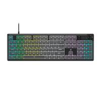 CORSAIR K55 Core RGB Membrane Wired Gaming Keyboard - Quiet, Responsive Switches - Spill Resistance - Ten-Zone RGB - Media Keys - iCUE Compatible - QWERTY NA - PC, Mac - Grigio