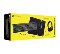 CORSAIR K55 CORE Tastiera + HARPOON RGB PRO Mouse + HS35 v2 SURROUND Cuffia + MM100 Mousepad Bundle Gaming