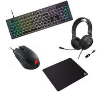 CORSAIR K55 CORE Tastiera + HARPOON RGB PRO Mouse + HS35 v2 SURROUND Cuffia + MM100 Mousepad Bundle Gaming