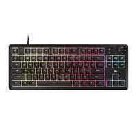 Corsair K55 Core TKL RGB Gaming Keyboard - Tenkeyless, 8 zone RGB, tasti silenziosi a membrana, resistente agli schizzi, controlli multimediali, polling 1000Hz - design ES - Nero