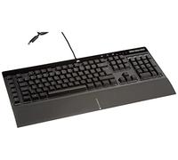Corsair K55 RGB PRO Tastiera a membrana cablata - IP42 resistente alla polvere e agli spruzzi d'acqua - 6 tasti macro con integrazione Elgato - Compatibile iCUE - QWERTZ DE - PC, Mac, Xbox - Nero