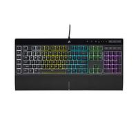 Corsair K55 RGB PRO - Tastiera da gioco cablata, IP42, anti-polvere e overflow, 6 tasti macro con integrazione Elgato, compatibile con iCUE - QWERTY NA - PC, Mac, Xbox - Nero