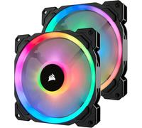 Corsair LL140 RGB Ventola da 140 mm, Dual Light Loop RGB LED PWM, Confezione Doppia con Lighting Node PRO