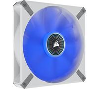 Corsair ML140 LED ELITE, 140 mm Ventola PWM LED Blu (Tecnologia CORSAIR AirGuide, Cuscinetto a Levitazione Magnetica, Velocità da 1.600 RPM, Otto LED Brillant) Confezione Singola, Struttura Bianco