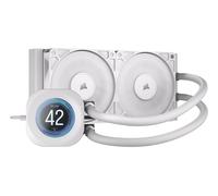 CORSAIR NAUTILUS 240 RS LCD Dissipatore a Liquido per CPU - Schermo LCD IPS da 2,1", AIO da 240 mm, Bassa rumorosità, Daisy-Chain, Intel LGA 1851/1700, AMD AM5/AM4 - 2 ventole RS120 incluse - Bianco