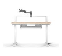 CORSAIR Platform:4 - 120 cm x 76 cm, Altezza Fissa, Scrivania per Computer da Gioco in Piedi, Gestione dei Cavi, Alimentazione USB, Supporto per Monitor Incluso - Mordente di Pino Bianco