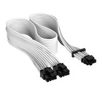 Corsair Premium PCIe 5.0 / Gen 5 12VHPWR da 600 W Cavo per Alimentatore - Compatibile con Alimentatori Type-4 Tramite Doppio PCIe a 8 pin - Guaina Intrecciata in Paracord - Bianco