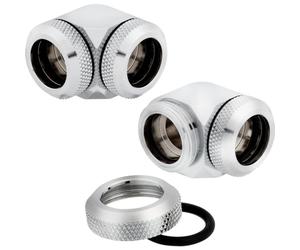 Corsair Racro 14 mm 90° Hydro X Series XF rigido, confezione da 2 unità, cromato