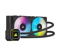 Corsair Raffreddamento ad acqua della CPU iCUE H100i ELITE CAPELLIX (33 LED RGB CAPELLIX ultra luminosi, doppie ventole PWM ML RGB da 120 mm, 400-2400 giri/min, iCUE Commander CORE incluso) nero