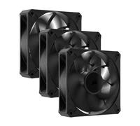 CORSAIR RS120 MAX Ventole PWM a Spessore Maggiorato da 120 mm - Pressione Statica Elevata - Struttura Polimerica Ai Cristalli Liquidi - Confezione da Tre Unità - Nero