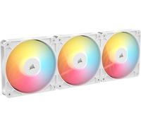 CORSAIR RS120-R Ventole ARGB PWM 120mm Inverse Flow - 3 Pezzi - 8 LED RGB, Connessioni ARGB a +5V, Alta Pressione Statica, Daisy-Chain, Cuscinetto Magnetico, Modalità Zero RPM - Bianco