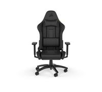 Corsair TC100 RELAXED Sedia Gaming - Rivestimento in Similpelle - Design Ispirato ai Sedili Sportivi - Cuscino Lombare - Cuscino Cervicale Rimovibile in Memory Foam - Braccioli Regolabili - Nero