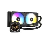 Corsair Sistema di raffreddamento a liquido per CPU iCUE H100i ELITE LCD, Schermo LCD IPS personalizzabile, 40 LED RGB, Ventole da 120 mm, Radiatore da 240 mm, COMMANDER CORE incluso, nero