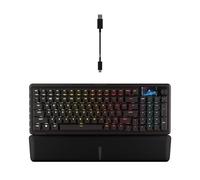 Corsair VANGUARD - Tastiera meccanica da gioco 96 cablata, layout al 96%, interruttori lineari al plasma MLX, polling 8000Hz, display LCD, deck stream virtuale, tasti G, flashtap SOCD, QWERTY UK, nero