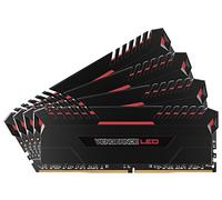 Corsair Vengeance LED Kit di Memoria Illuminato LED Entusiasta 64 GB (4x16 GB), DDR4 2666 MHz, C16 XMP 2.0, Nero con Illuminazione a LED Rosso
