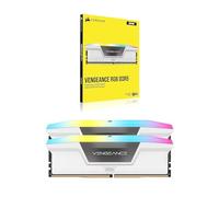 CORSAIR VENGEANCE RGB DDR5 RAM 32GB (2x16GB) 6000MHz CL40 Intel XMP - Bianche