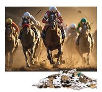 Corse di cavalli Puzzle in Legno Adulto 500 Pezzi Puzzle Divertimento Gioco Decorazione Interna Unica Per Gioco Familiare Regalo Per Amore E Amico Stress Relief 500pcs (52x38cm)